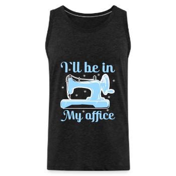 Quilt Knitting Crochet Sewing Machine Fabric - Men's Premium Organic Tank Top - charcoal grey - Front - Alexander (188cm)