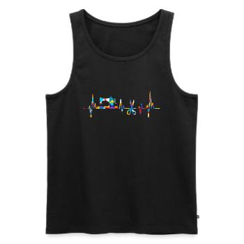 Quilt Knitting Crochet Sewing Machine Fabric - Men's Premium Organic Tank Top - black - Front - AI Model Male 178 light (178cm)