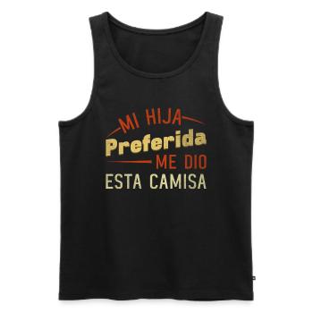 Spanischer Vater Zweisprachiger Latino Vatertag - Männer Premium Bio Tank Top - Schwarz - Vorne - AI Model Male 178 light (178cm)