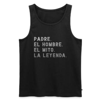 Spanish Father Bilingual Latino Father's Day - Men's Premium Organic Tank Top - black - Front - Michal (187cm)