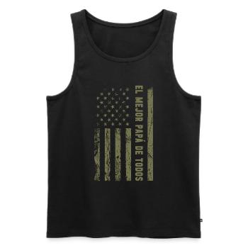 Spanischer Vater Zweisprachiger Latino Vatertag - Männer Premium Bio Tank Top - Schwarz - Vorne - AI Model Male 178 light (178cm)