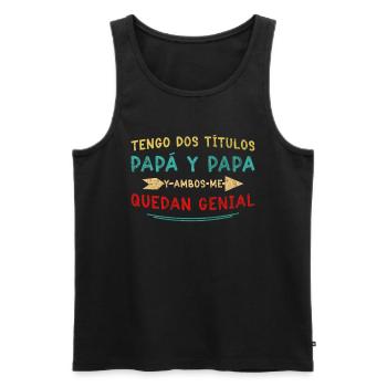 Spanish Father Bilingual Latino Father's Day - Men's Premium Organic Tank Top - black - Front - Michal (187cm)