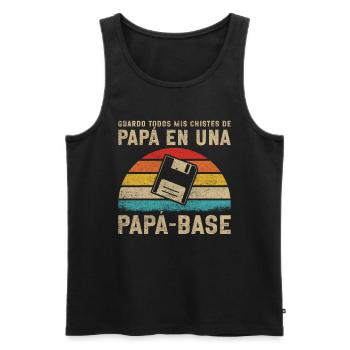 Spanish Father Bilingual Latino Father's Day - Men's Premium Organic Tank Top - black - Front - Michal (187cm)