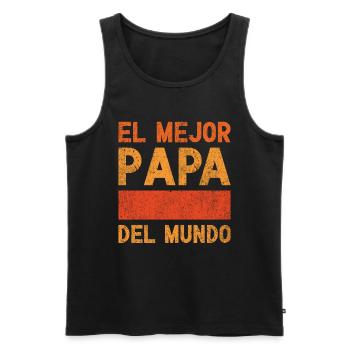 Spanischer Vater Zweisprachiger Latino Vatertag - Männer Premium Bio Tank Top - Schwarz - Vorne - AI Model Male 178 light (178cm)