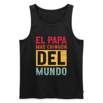 Spanish Father Bilingual Latino Father's Day - Men's Premium Organic Tank Top - black - Front - Michal (187cm)