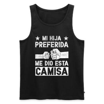 Spanischer Vater Zweisprachiger Latino Vatertag - Männer Premium Bio Tank Top - Schwarz - Vorne - AI Model Male 178 light (178cm)