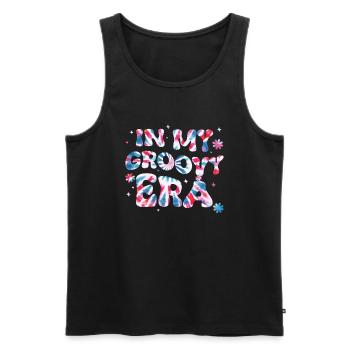 Groovy Tie Dye Friedens Liebeszeichen Retro Hippie - Männer Premium Bio Tank Top - Schwarz - Vorne - Michal (187cm)