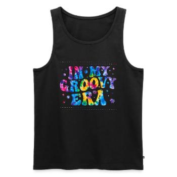 Groovy Tie Dye Friedens Liebeszeichen Retro Hippie - Männer Premium Bio Tank Top - Schwarz - Vorne - Michal (187cm)
