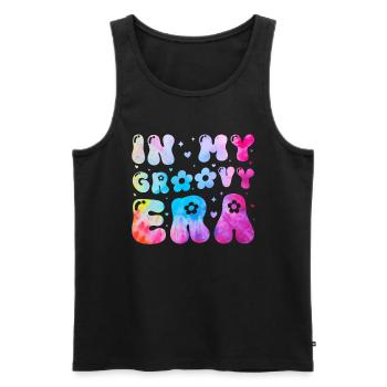 Groovy Tie Dye Friedens Liebeszeichen Retro Hippie - Männer Premium Bio Tank Top - Schwarz - Vorne - Michal (187cm)