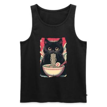 Katzen Ramen Nudel Japaner Anime Manga Kawaii - Männer Premium Bio Tank Top - Schwarz - Vorne - Michal (187cm)