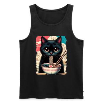 Katzen Ramen Nudel Japaner Anime Manga Kawaii - Männer Premium Bio Tank Top - Schwarz - Vorne - Michal (187cm)