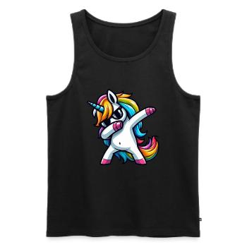 Einhorn Tupfende Überraschung Regenbogenmädchen - Männer Premium Bio Tank Top - Schwarz - Vorne - Michal (187cm)