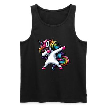Einhorn Tupfende Überraschung Regenbogenmädchen - Männer Premium Bio Tank Top - Schwarz - Vorne - Michal (187cm)