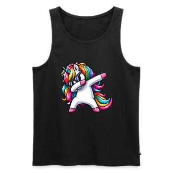 Einhorn Tupfende Überraschung Regenbogenmädchen - Männer Premium Bio Tank Top - Schwarz - Vorne - Michal (187cm)