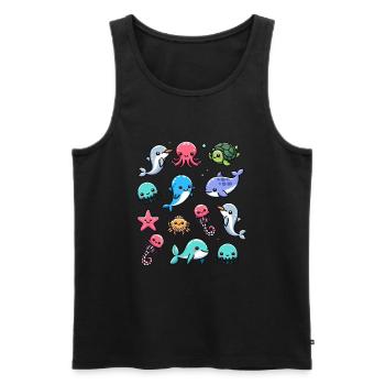 Colorful sea creatures for kids Sea creatures - Men's Premium Organic Tank Top - black - Front - AI Model Male 178 light (178cm)