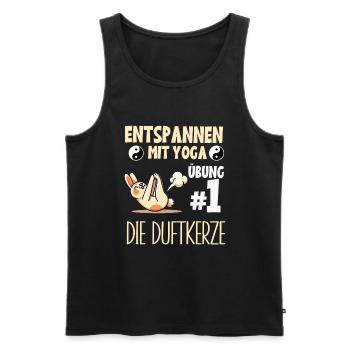 Se détendre avec Yoga Bunny Funny Meditation Exercise - Débardeur bio Premium Homme - noir - Devant - Michal (187cm)