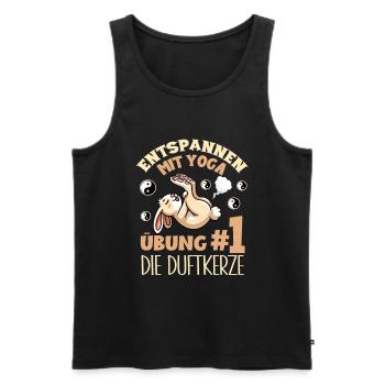 Relaxing with Yoga Bunny Funny Meditation Exercise - Men's Premium Organic Tank Top - black - Front - AI Model Male 178 light (178cm)