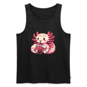 Axolotl Boba Thé Buvant Otaku Anime Lover - Débardeur bio Premium Homme - noir - Devant - Michal (187cm)
