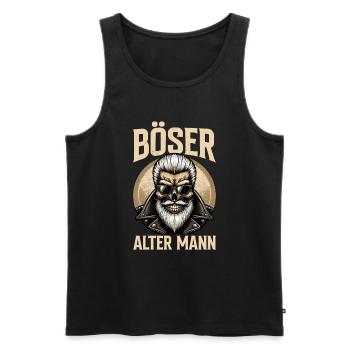 Bad Old Man Motorcycle Biker Saying Funny - Men's Premium Organic Tank Top - black - Front - Michal (187cm)