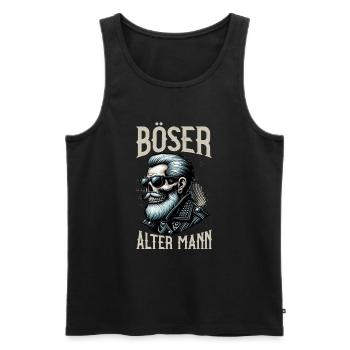 Bad Old Man Motorcycle Biker Saying Funny - Men's Premium Organic Tank Top - black - Front - Michal (187cm)