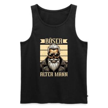 Bad Old Man Motorcycle Biker Saying Funny - Men's Premium Organic Tank Top - black - Front - Michal (187cm)