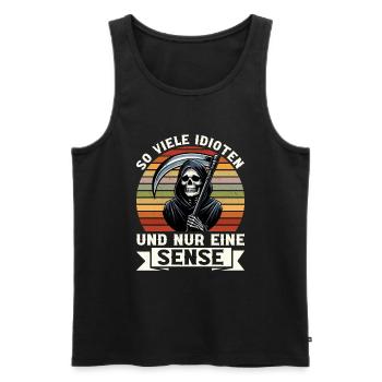 So many idiots and just a scythe of sarcasm - Men's Premium Organic Tank Top - black - Front - AI Model Male 178 light (178cm)