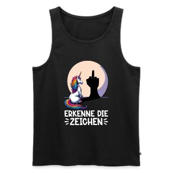 Recognize the Signs Unicorn Shadow Funnier - Men's Premium Organic Tank Top - black - Front - AI Model Male 178 light (178cm)