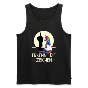 Recognize the Signs Unicorn Shadow Funnier - Men's Premium Organic Tank Top - black - Front - AI Model Male 178 light (178cm)