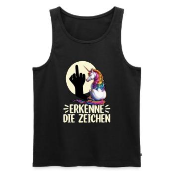 Recognize the Signs Unicorn Shadow Funnier - Men's Premium Organic Tank Top - black - Front - AI Model Male 178 light (178cm)