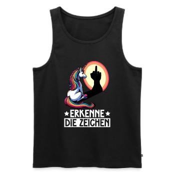 Recognize the Signs Unicorn Shadow Funnier - Men's Premium Organic Tank Top - black - Front - AI Model Male 178 light (178cm)