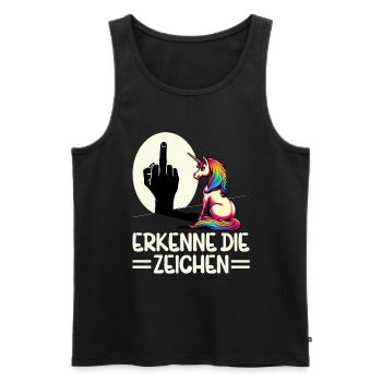 Recognize the Signs Unicorn Shadow Funnier - Men's Premium Organic Tank Top - black - Front - AI Model Male 178 light (178cm)
