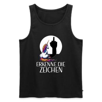 Recognize the Signs Unicorn Shadow Funnier - Men's Premium Organic Tank Top - black - Front - AI Model Male 178 light (178cm)
