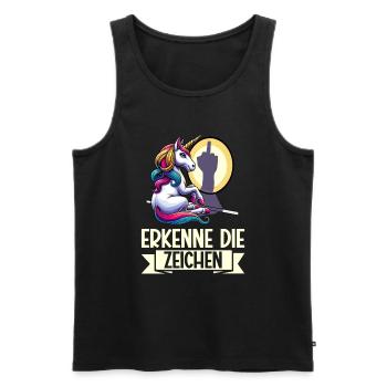 Recognize the Signs Unicorn Shadow Funnier - Men's Premium Organic Tank Top - black - Front - AI Model Male 178 light (178cm)