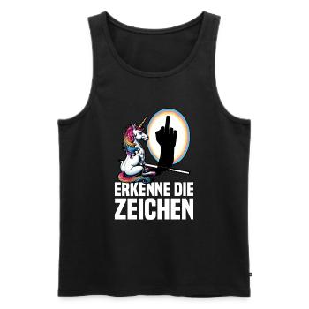 Recognize the Signs Unicorn Shadow Funnier - Men's Premium Organic Tank Top - black - Front - AI Model Male 178 light (178cm)