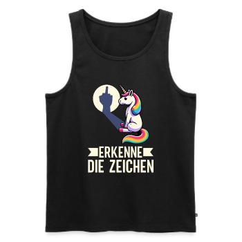 Recognize the Signs Unicorn Shadow Funnier - Men's Premium Organic Tank Top - black - Front - AI Model Male 178 light (178cm)