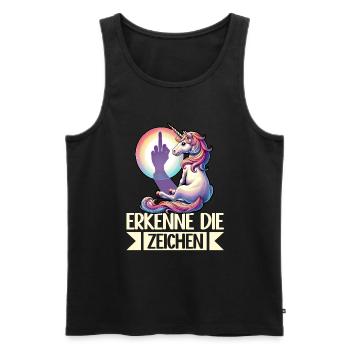 Recognize the Signs Unicorn Shadow Funnier - Men's Premium Organic Tank Top - black - Front - AI Model Male 178 light (178cm)