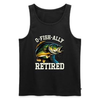 Pêcheur à la retraite Pêche à l’achigan Poisson-chat Retraite - Débardeur bio Premium Homme - noir - Devant - AI Model Male 178 light (178cm)