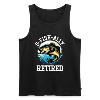 Pêcheur à la retraite Pêche à l’achigan Poisson-chat Retraite - Débardeur bio Premium Homme - noir - Devant - AI Model Male 178 light (178cm)