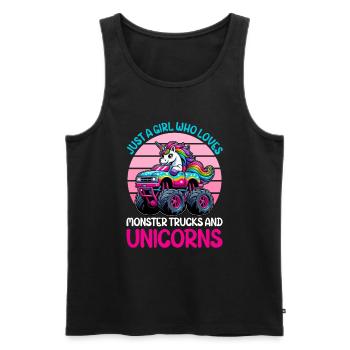 Monster Truck Einhorn Geburtstagsfeier Mädchen - Männer Premium Bio Tank Top - Schwarz - Vorne - Michal (187cm)