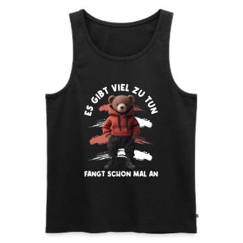 There's a lot to do Get started Teddy Bear - Men's Premium Organic Tank Top - black - Front - AI Model Male 178 light (178cm)