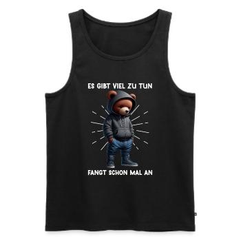 There's a lot to do Get started Teddy Bear - Men's Premium Organic Tank Top - black - Front - AI Model Male 178 light (178cm)