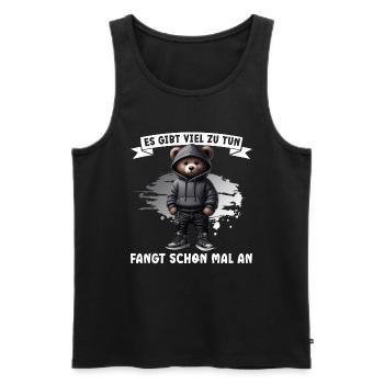 There's a lot to do Get started Teddy Bear - Men's Premium Organic Tank Top - black - Front - AI Model Male 178 light (178cm)
