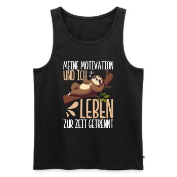 My motivation and I are currently living separately - Men's Premium Organic Tank Top - black - Front - Michal (187cm)