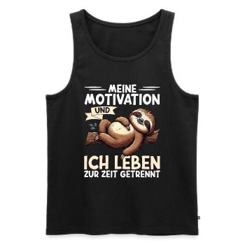 Ma motivation et moi vivons actuellement séparément - Débardeur bio Premium Homme - noir - Devant - Michal (187cm)