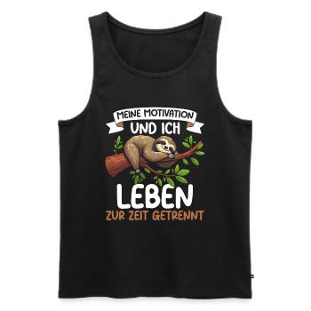 My motivation and I are currently living separately - Men's Premium Organic Tank Top - black - Front - Michal (187cm)