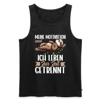 My motivation and I are currently living separately - Men's Premium Organic Tank Top - black - Front - Michal (187cm)