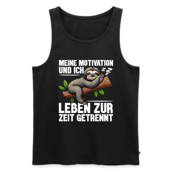 My motivation and I are currently living separately - Men's Premium Organic Tank Top - black - Front - Michal (187cm)