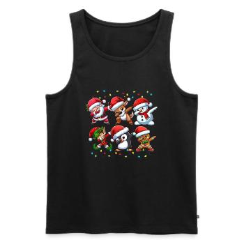 Dabbing Père Noël Elfe Équipe de Noël Garçons Filles - Débardeur bio Premium Homme - noir - Devant - Michal (187cm)
