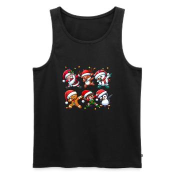 Dabbing Santa Elf Christmas Squad Boys Girls - Männer Premium Bio Tank Top - Schwarz - Vorne - Michal (187cm)