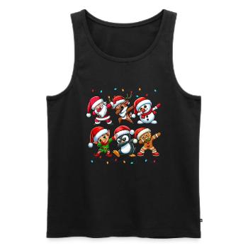 Dabbing Père Noël Elfe Équipe de Noël Garçons Filles - Débardeur bio Premium Homme - noir - Devant - Michal (187cm)